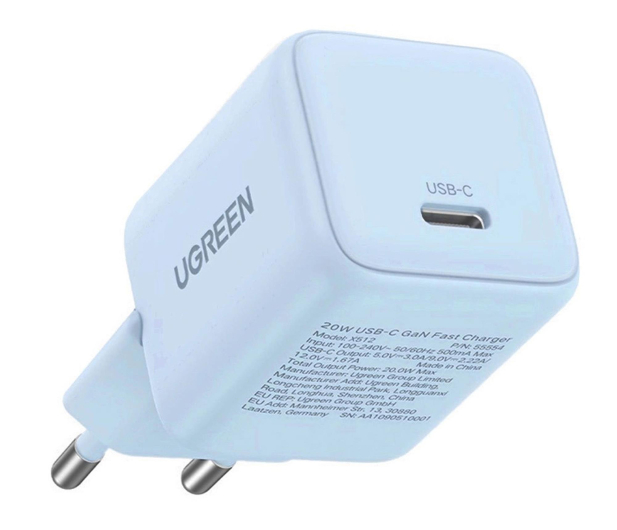 UGREEN Ładowarka sieciowa X512 20W GaN 1x USB-C - niebieska 6941876255559 - 1416985 - zdjęcie 3